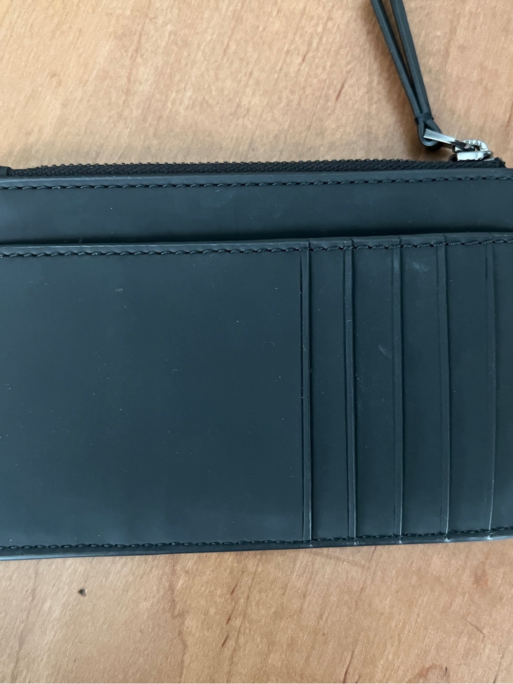 Tory Burch Black Leather Top Zip Card Wallet - Picture 3 of 4